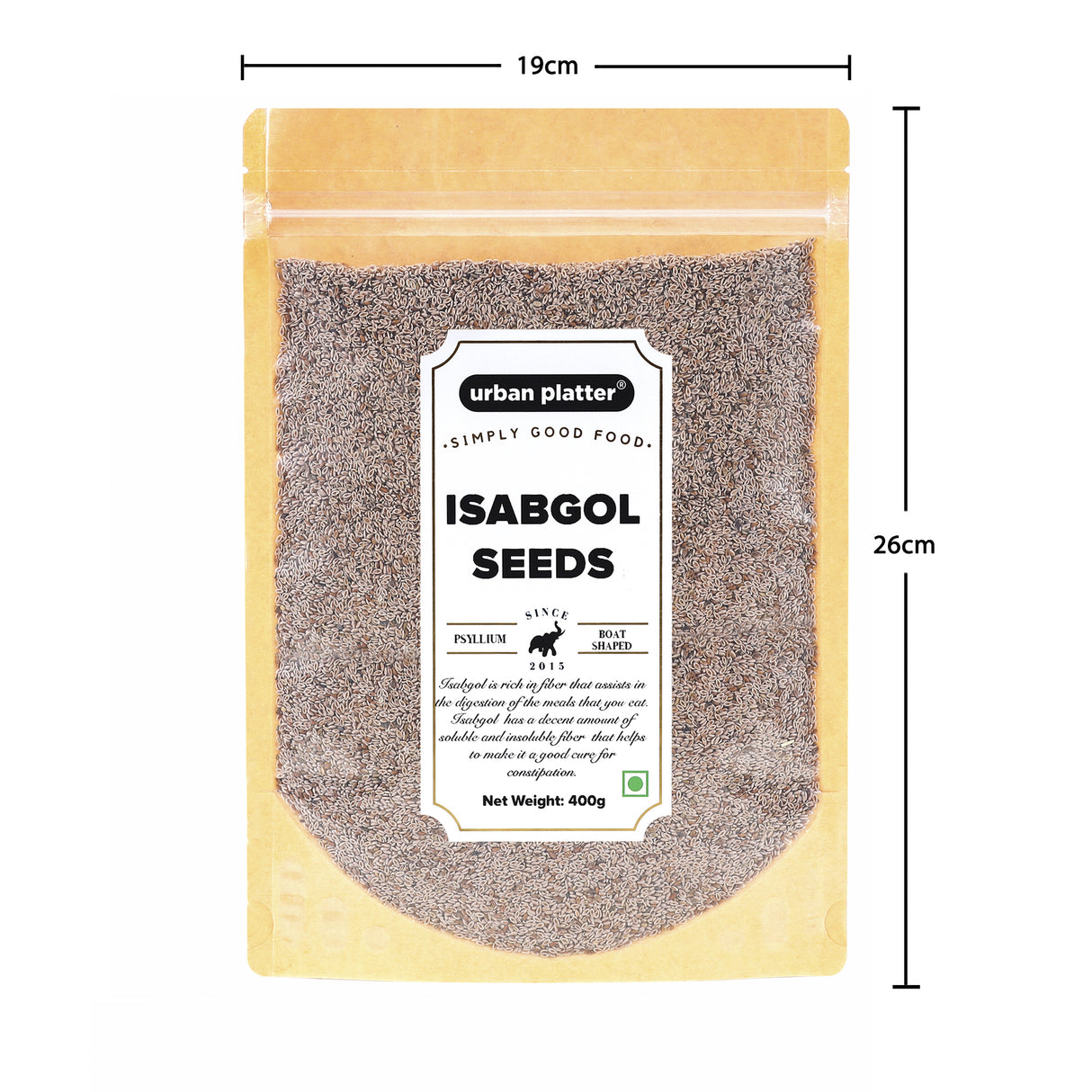 Urban Platter Isabgol Seeds (Psyllium), 400g