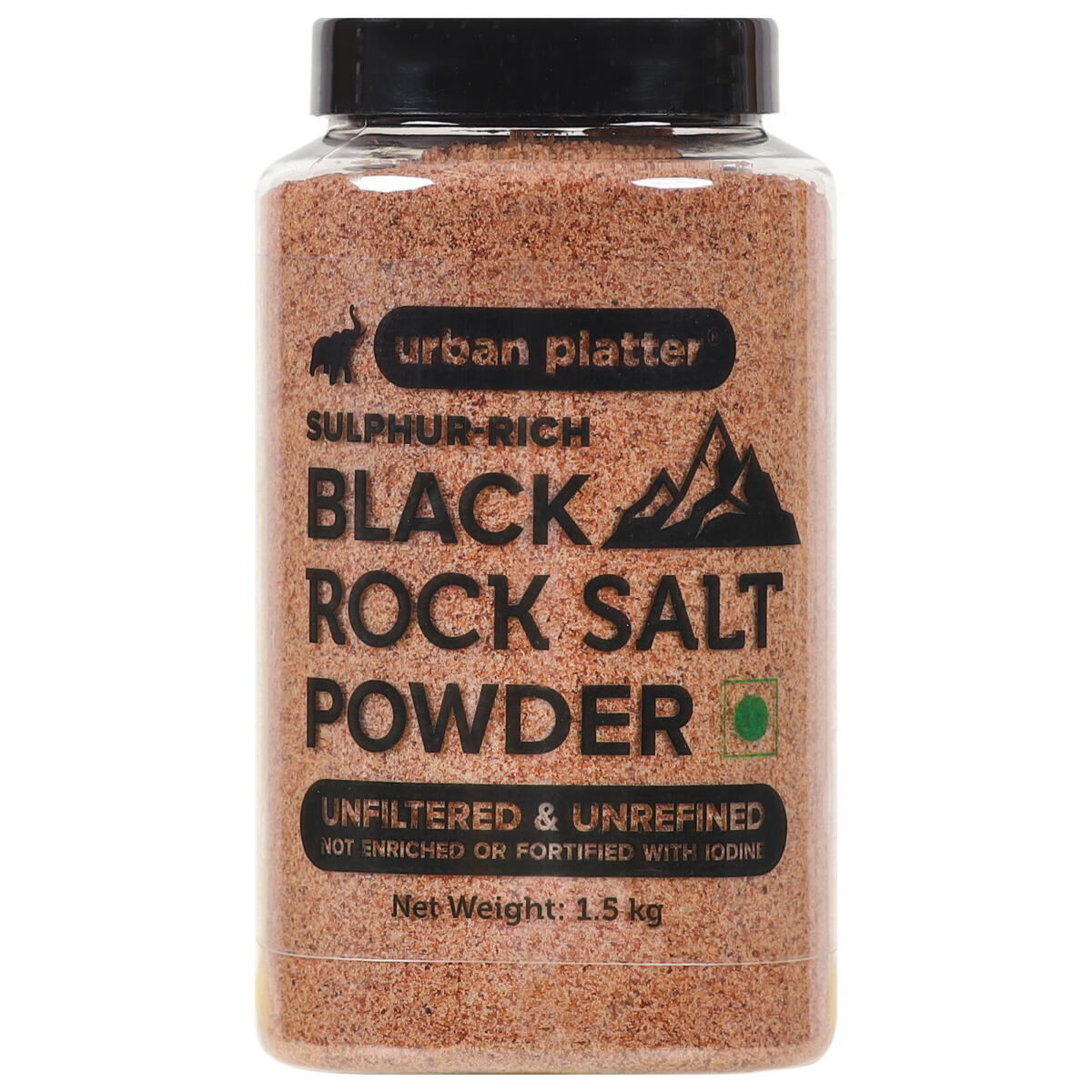 Urban Platter Black Rock Salt Coarse, 1.5Kg (Kala Namak | Crystals | Additive Free)