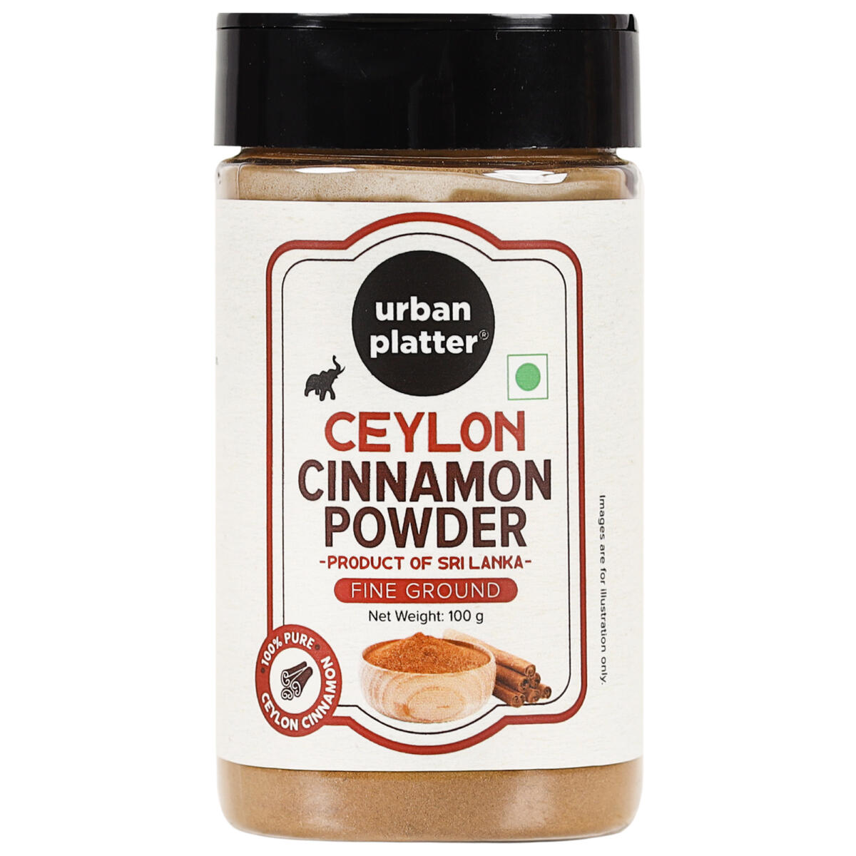 Urban Platter Ceylon Cinnamon Powder, 100g (Product of Sri Lanka, Fine Ground, Dalchini, Add it to baked goods, beverages, savoury foods, desserts)