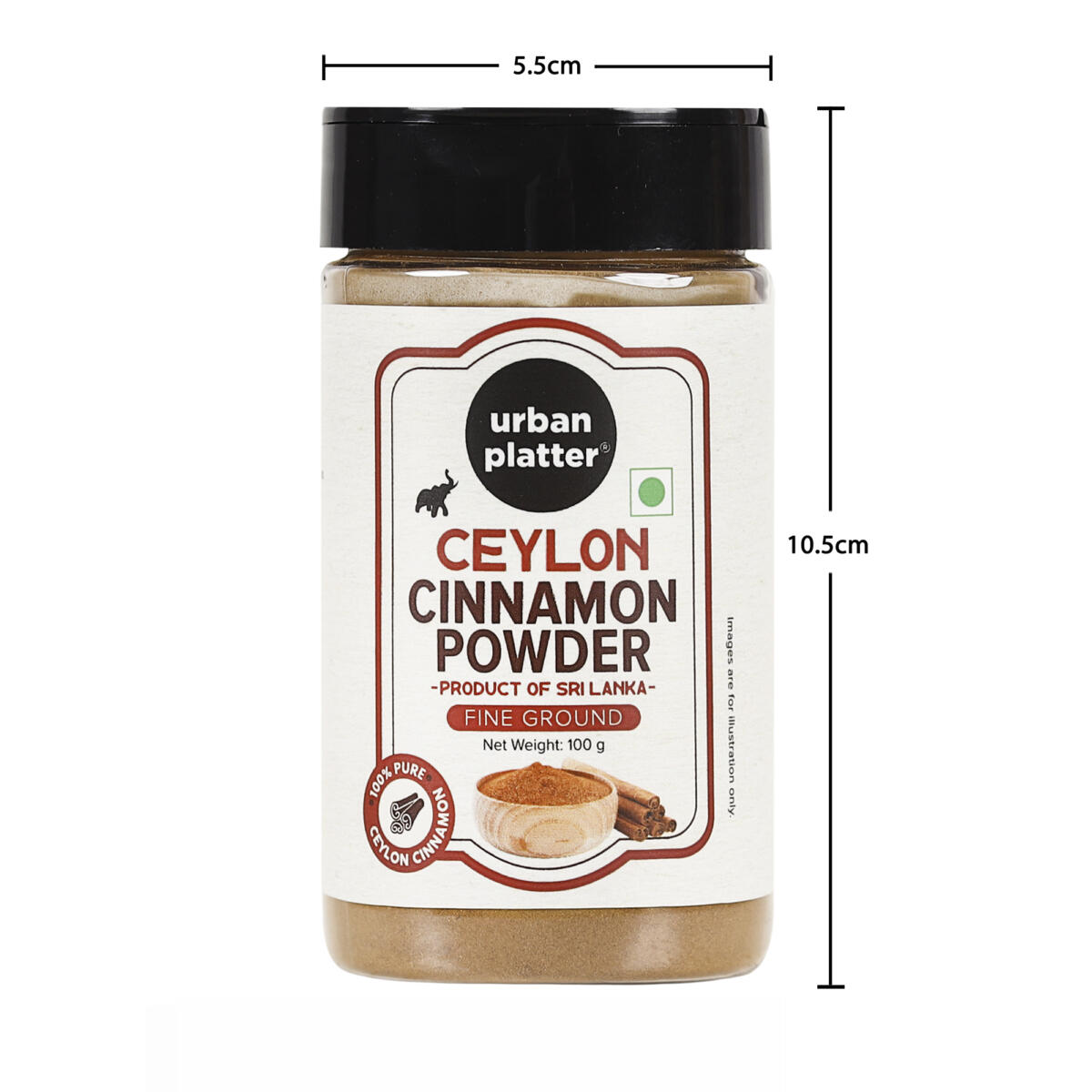 Urban Platter Ceylon Cinnamon Powder, 100g (Product of Sri Lanka, Fine Ground, Dalchini, Add it to baked goods, beverages, savoury foods, desserts)