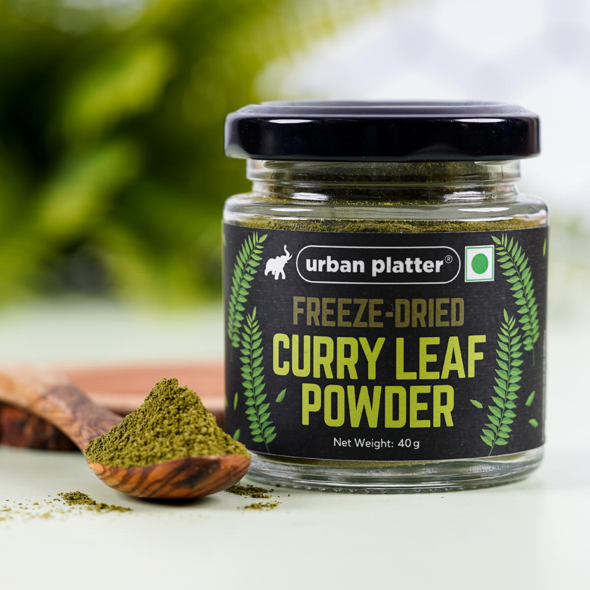 Urban Platter Freeze Dried Curry Leaf Powder, 40g (Easy to Use | Fine Ground | Add to smoothies, buttermilk, herbal drinks)