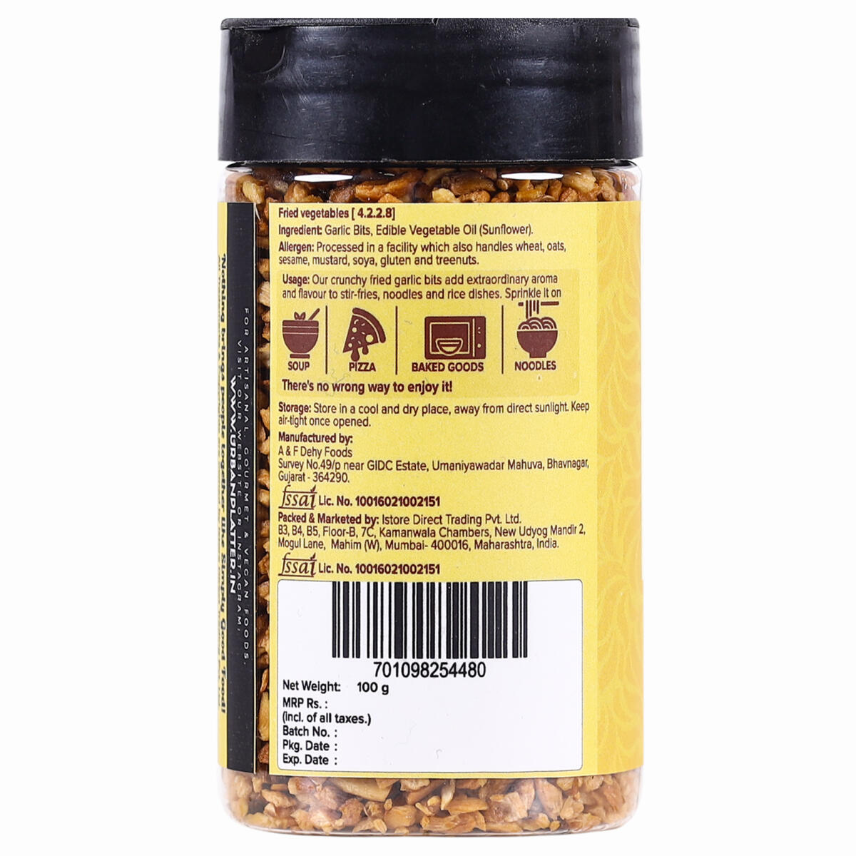 Urban Platter Fried Garlic Bits, 100g (Ready to Use, Fried in Sunflower Oil, Use in curries, sauted Veggies, soups and Dipping sauces)