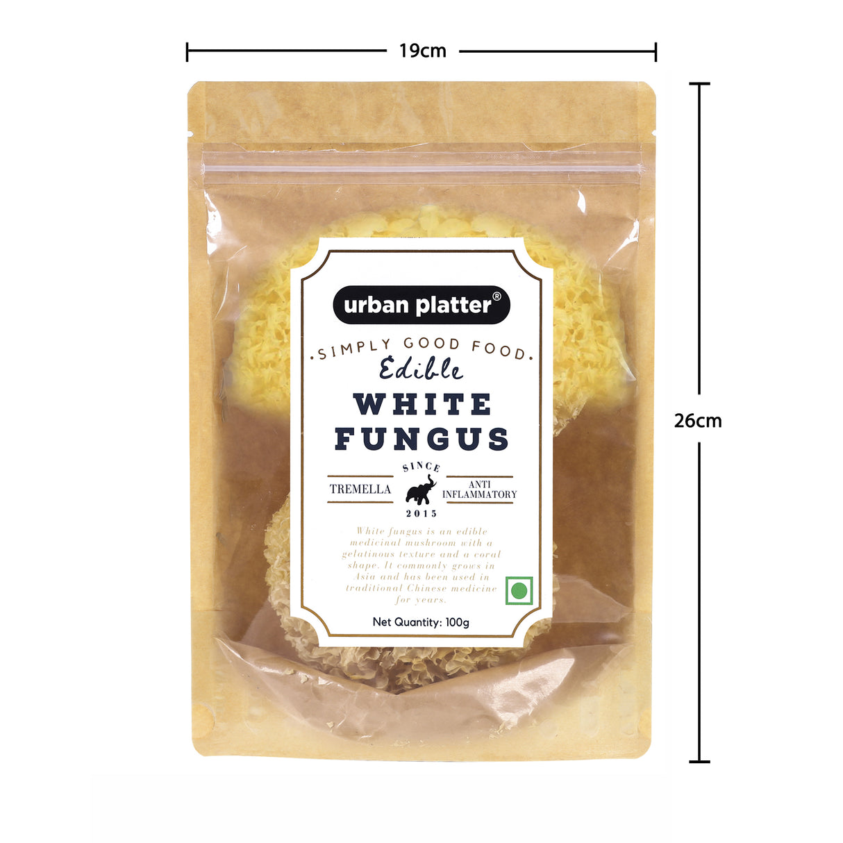 Urban Platter Edible White Fungus, 100g