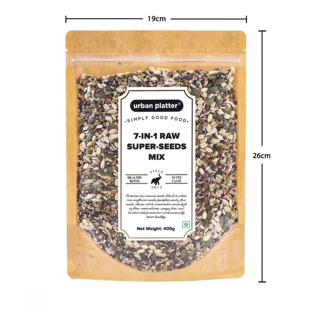 Urban Platter 7-in-1 Raw Super-Seeds Mix, 400g