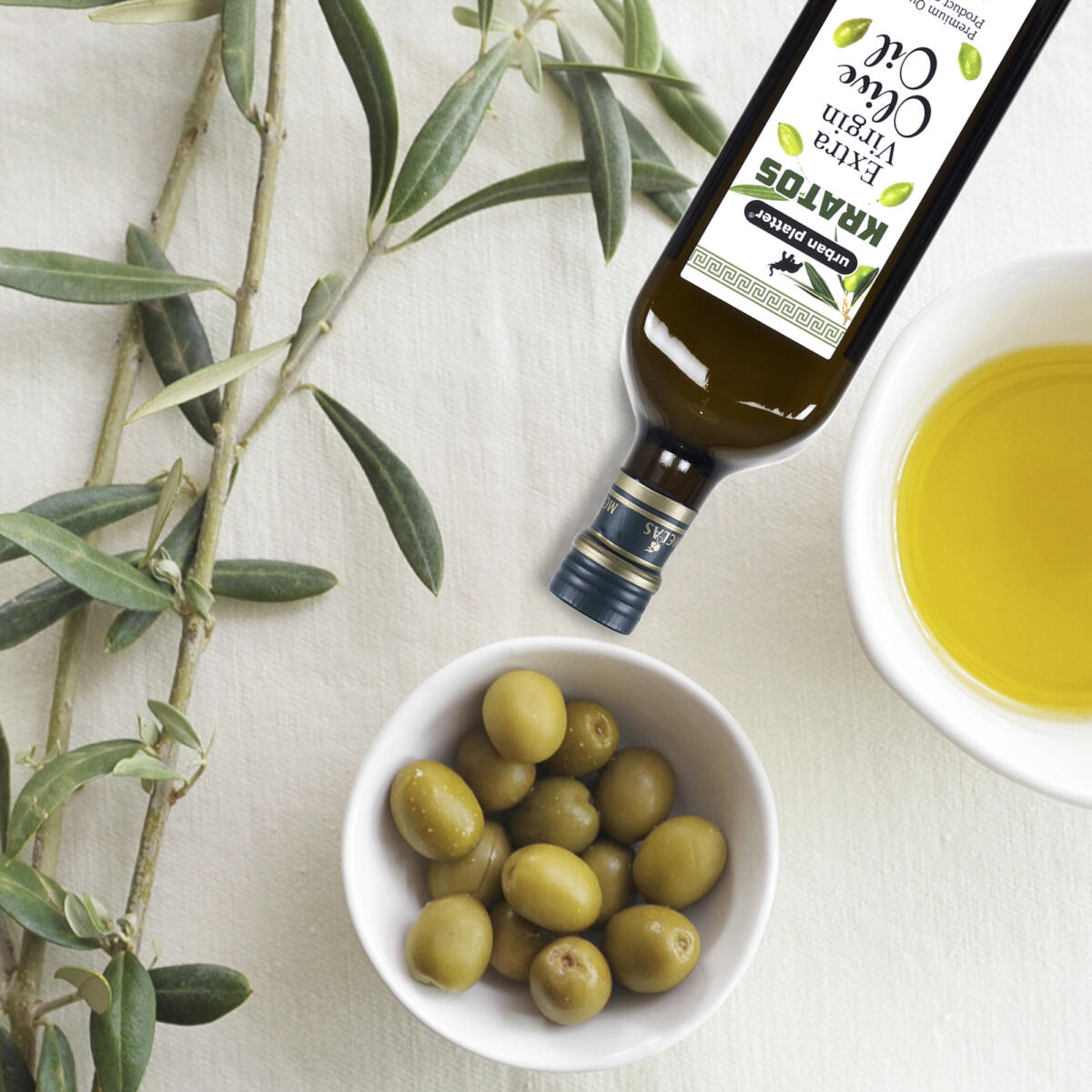 Urban Platter Kratos Cold Pressed Extra Virgin Olive Oil, 1 Litre (Made in Greece)