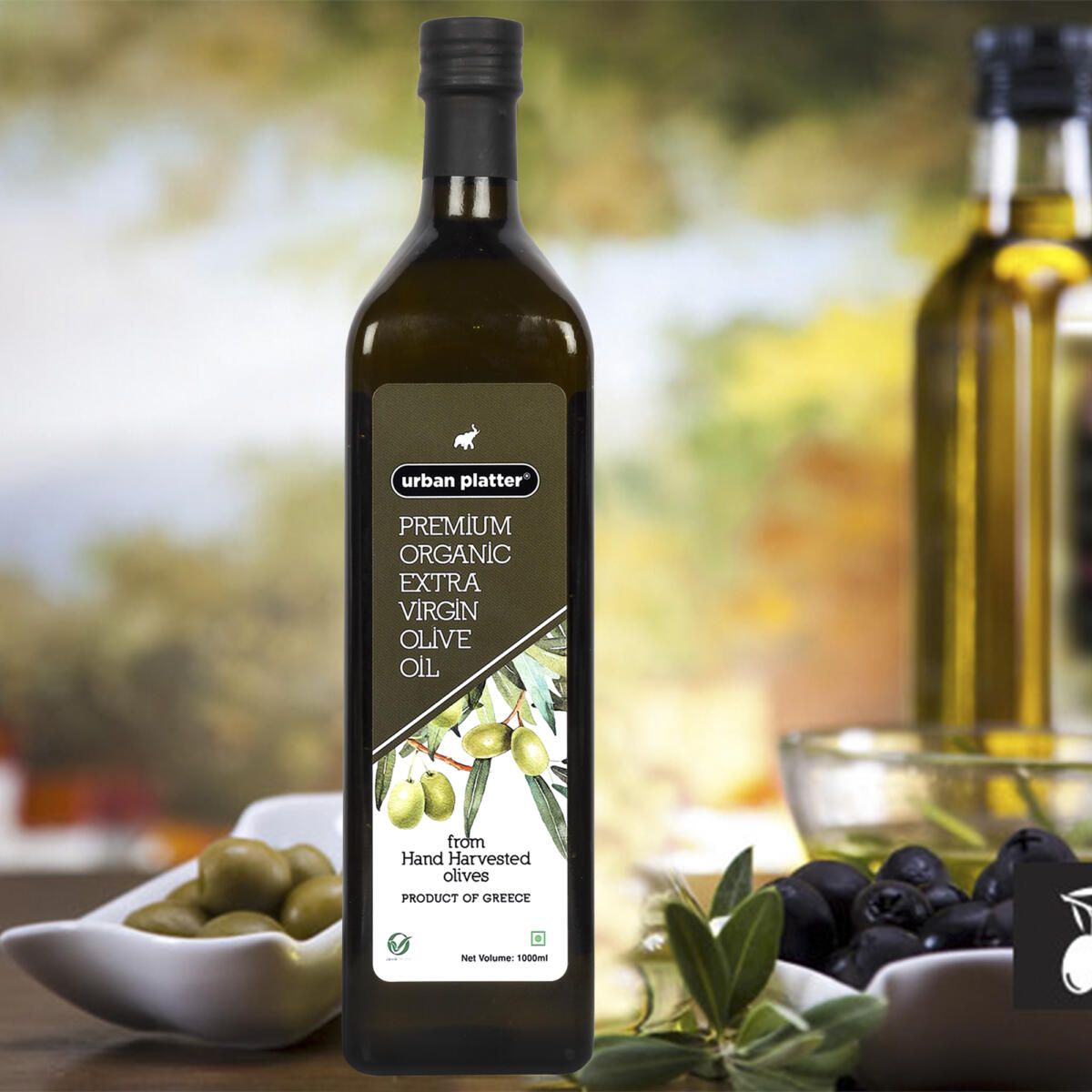 Urban Platter Premium Extra Virgin Olive Oil, 1000ml [Hand Harvested Olives, Imported, Product Of Crete, Greece]