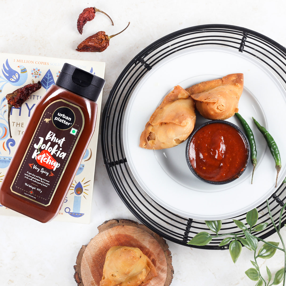 Urban Platter Bhut Jolokia Ketchup, 470 grams (Extremely Hot | Enjoy with Fries, Burgers and Appetizers | Ghost Pepper Hot Ketchup)