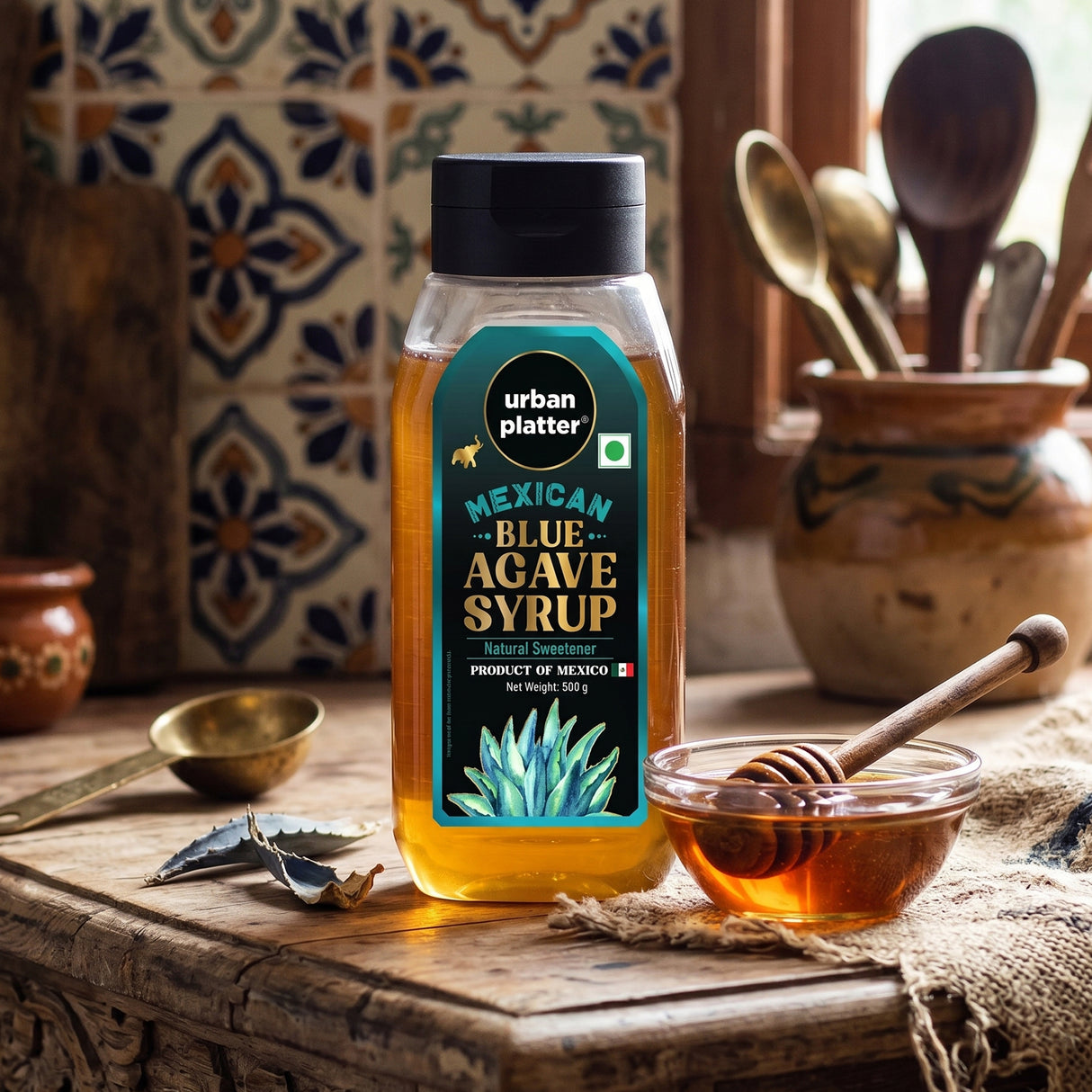 Mexican Blue Agave Syrup,500g (Plant-Based Sweetener, Refined Sugar Alternative, Easy to Mix in Hot & Cold Recipes)