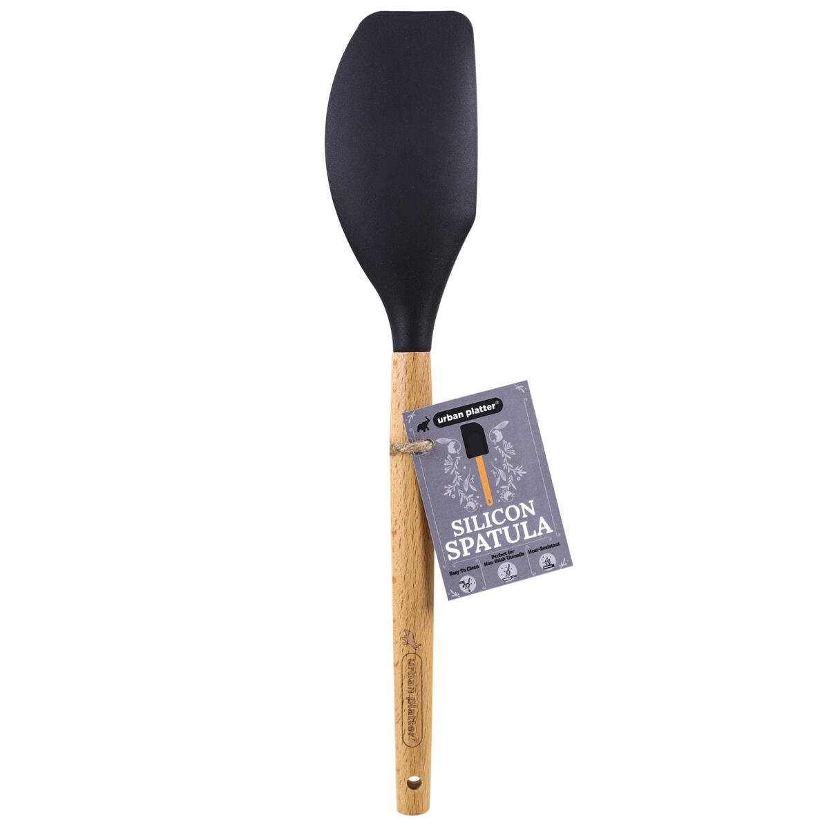 Urban Platter Non-Stick Silicone Spatula with Wooden Handle for Cooking,Pastry for Cake Mixer, Baking and Glazing [Easy to Clean, Perfect for Non-stick Utensils, Heat-Resistant]