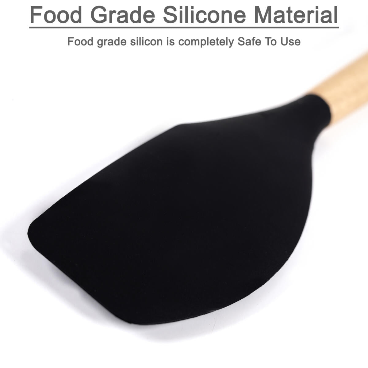 Urban Platter Non-Stick Silicone Spatula with Wooden Handle for Cooking,Pastry for Cake Mixer, Baking and Glazing [Easy to Clean, Perfect for Non-stick Utensils, Heat-Resistant]