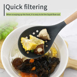 Urban Platter Silicone Kitchen Utensil Silicone Slotted Skimmer Strainer Spoon With Wooden Handle [Ideal For Straning Pasta, Easy to Clean, Perfect for Non-stick Utensils, Heat-Resistant]
