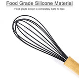 Urban Platter Silicone Wire Whisk, Milk and Cream Beater Blender -  Blending, Whisking, Beating, Stirring With Wooden Handle [Easy to Clean, Perfect for Non-stick Utensils, Heat-Resistant]