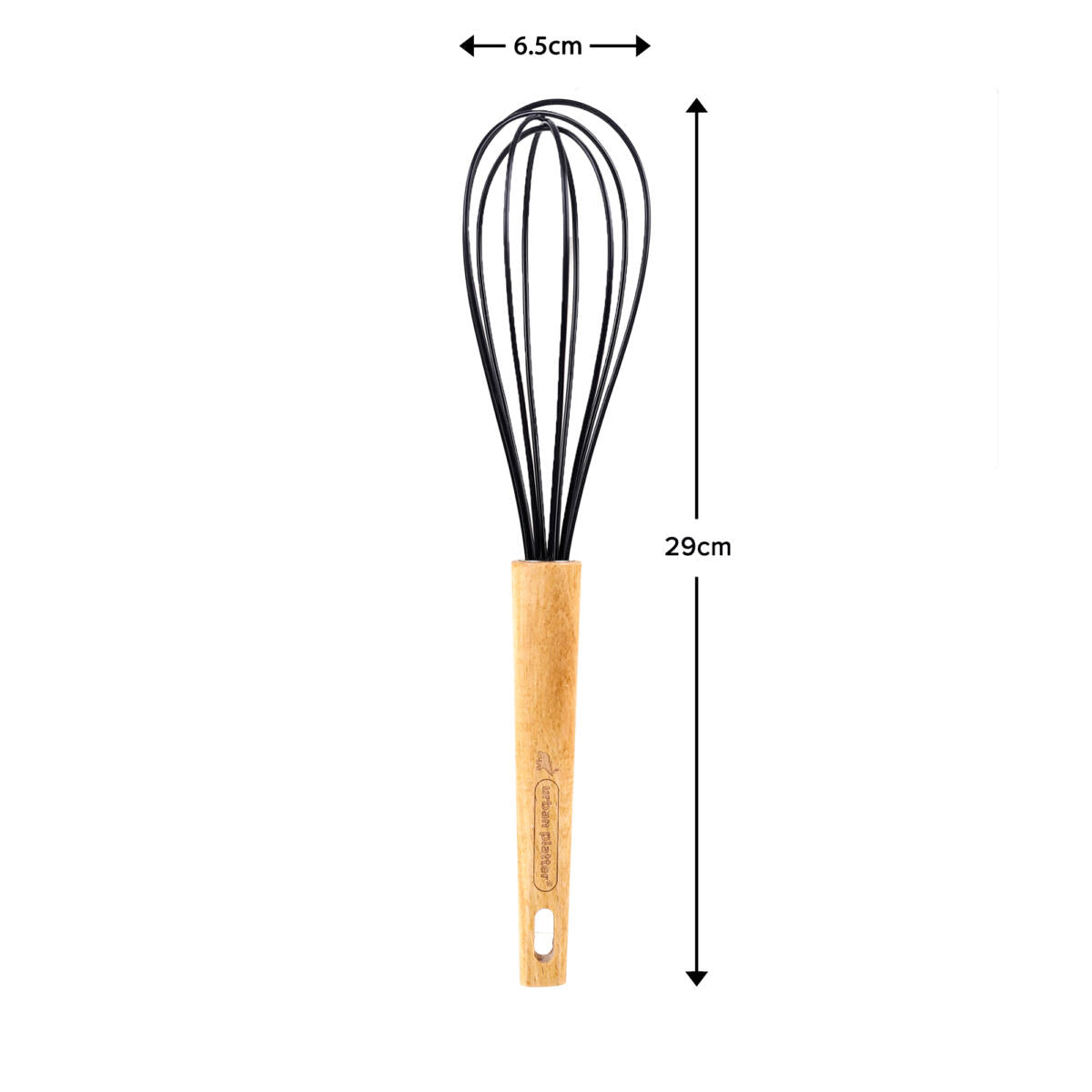 Urban Platter Silicone Wire Whisk, Milk and Cream Beater Blender -  Blending, Whisking, Beating, Stirring With Wooden Handle [Easy to Clean, Perfect for Non-stick Utensils, Heat-Resistant]