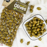 Urban Platter Chalkidiki Variety Green Olives With Wild Oregano, 500g / 17.6oz [Unpitted, Premium Quality, Produced in Greece]