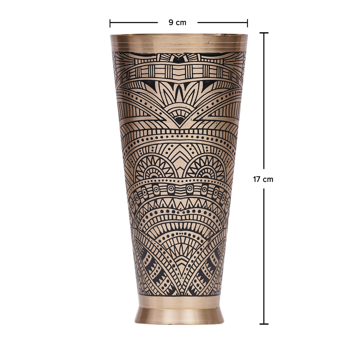 Urban Platter Pure Brass Designer Jumbo Tumbler, 750ml