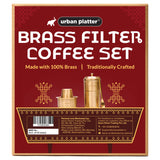 Urban Platter Brass South Indian Filter Coffee Experience Set (Filter, Dabara Vati and 1 Spoon in Brushed Brass finish)