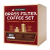 Brass South Indian Filter Coffee Experience Set (Filter, Dabara Vati and 1 Spoon in Brushed Brass finish)