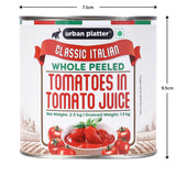 Urban Platter Whole Peeled Italian Tomatoes In Tomato Juice, 2.5Kgs [Made with 100% Italian Tomatoes, 1.5Kg Drained Weight, Add to sauces, soups, stews]