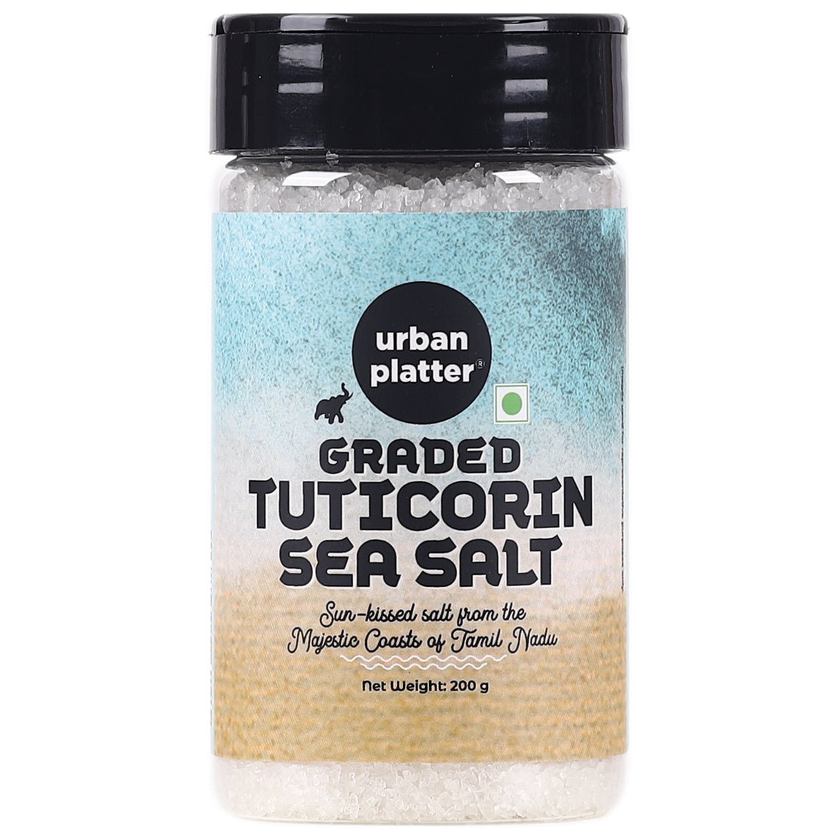 Urban Platter Graded Tuticorin Sea Salt Crystals Shaker Jar, 200g / 7oz [Premium Quality Finishing Salt]