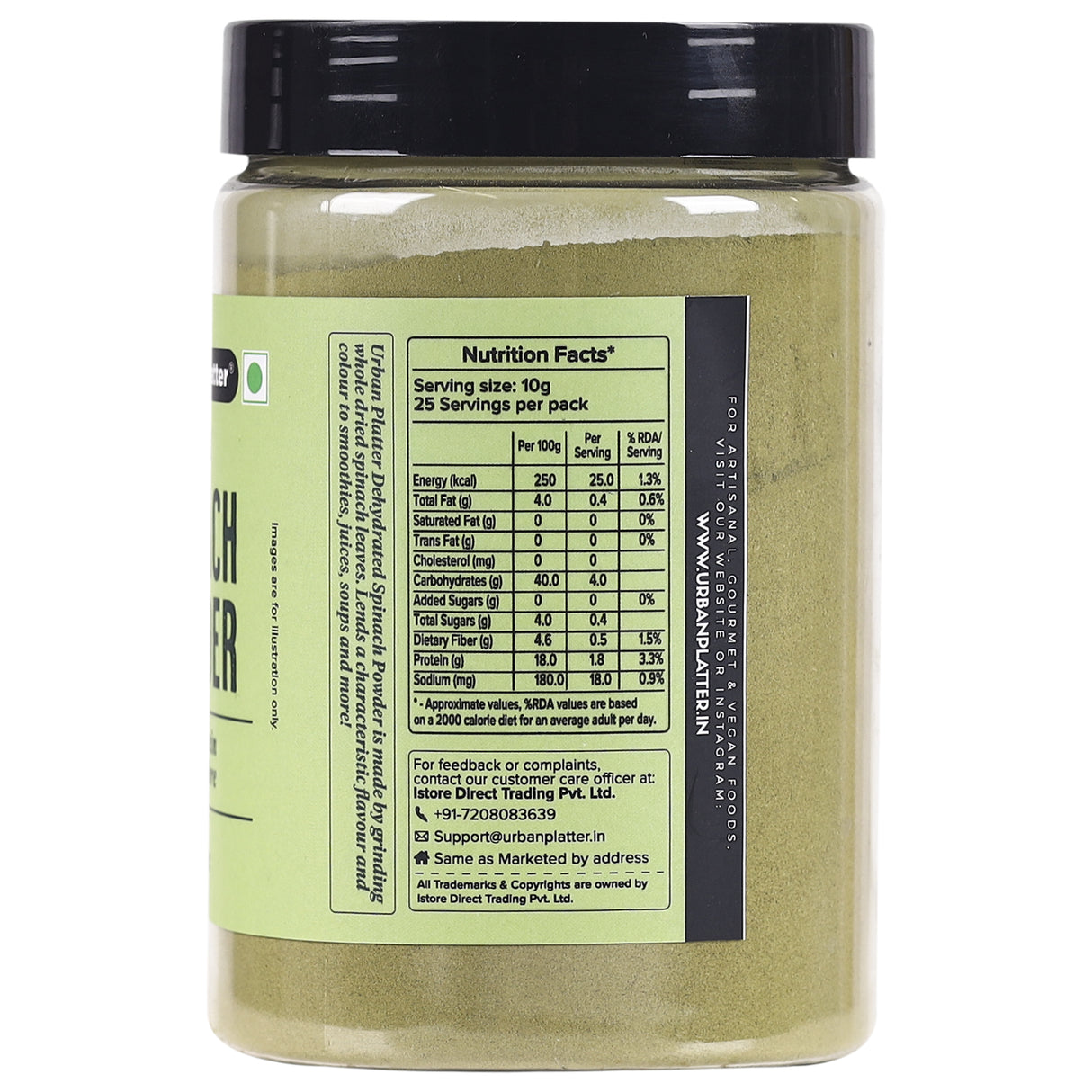 Urban Platter Dehydrated Spinach Powder, 250g