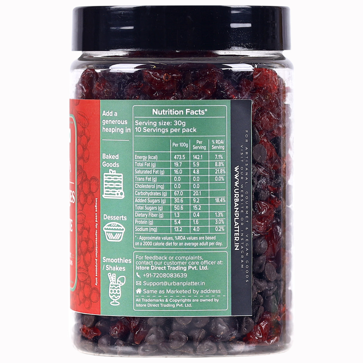 Urban Platter Sliced Cranberries & Chocolate Chips, 300g