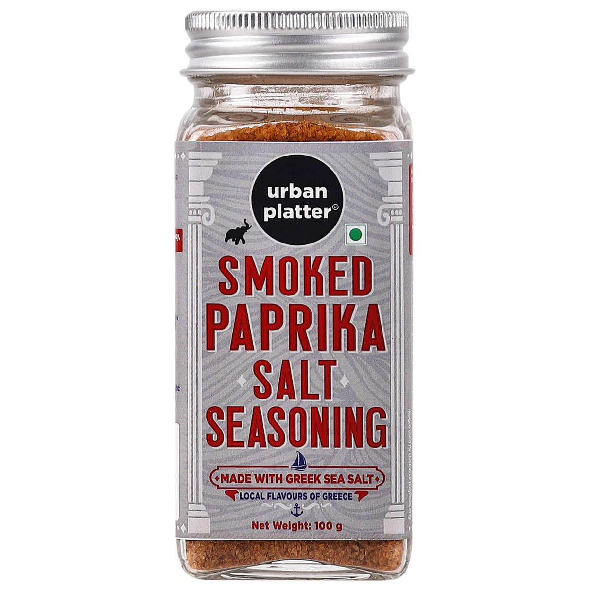 Urban Platter Smoked Paprika Salt Seasoning, (Product of Greece, Made from Greek Sea Salt, Naturally Cold Smoked, Season Vegetables)