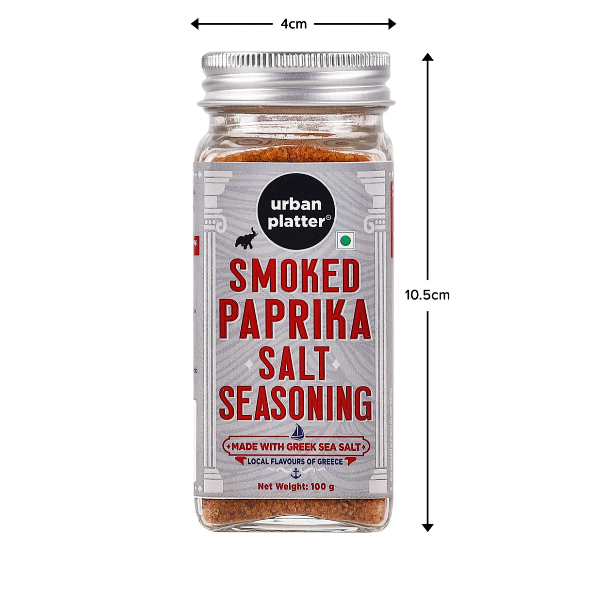Urban Platter Smoked Paprika Salt Seasoning, (Product of Greece, Made from Greek Sea Salt, Naturally Cold Smoked, Season Vegetables)
