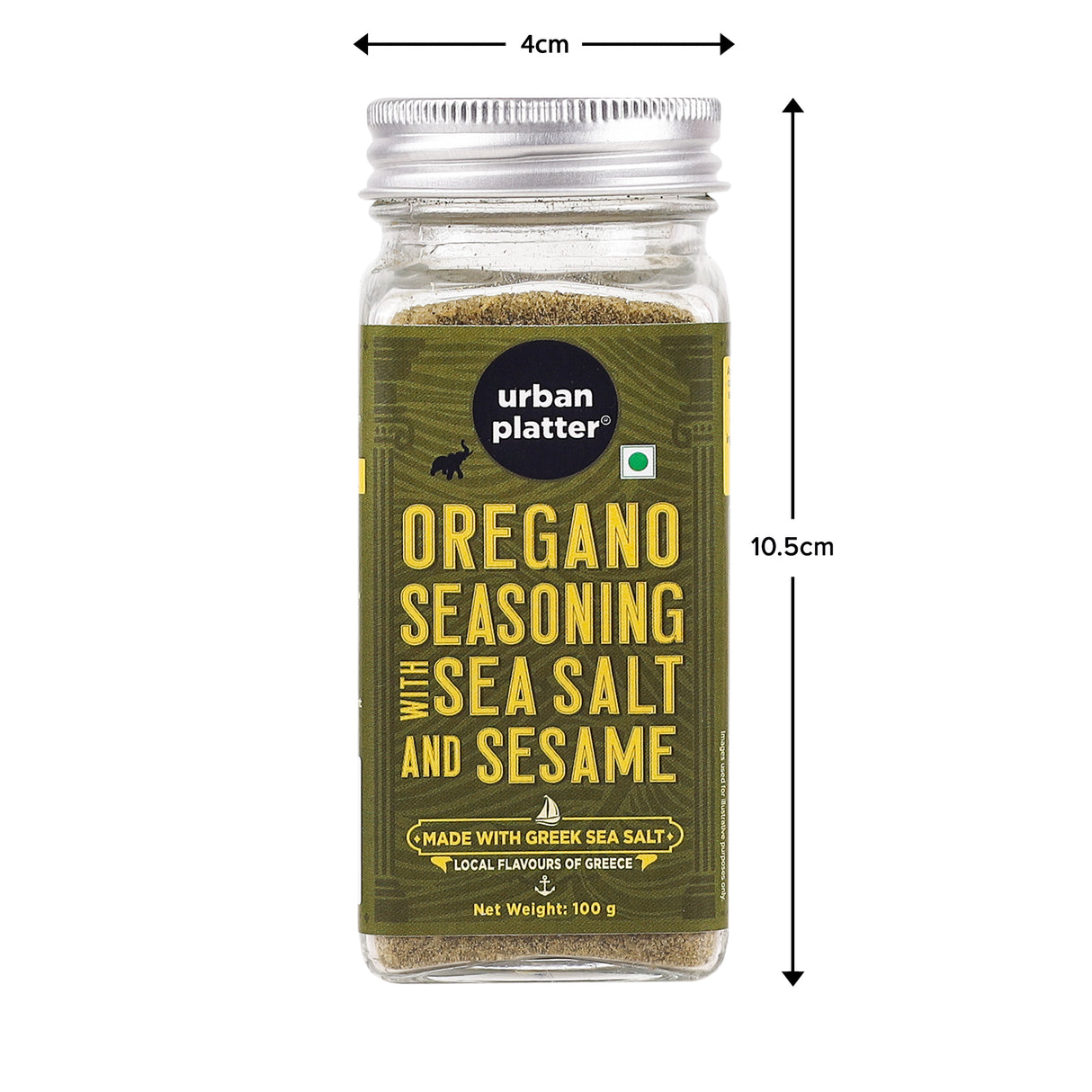 Urban Platter Oregano Seasoning with Sea Salt & Sesame, 100g (Product of Greece, Made from Greek Sea Salt, Mediterranean Herb, Season Vegetables)