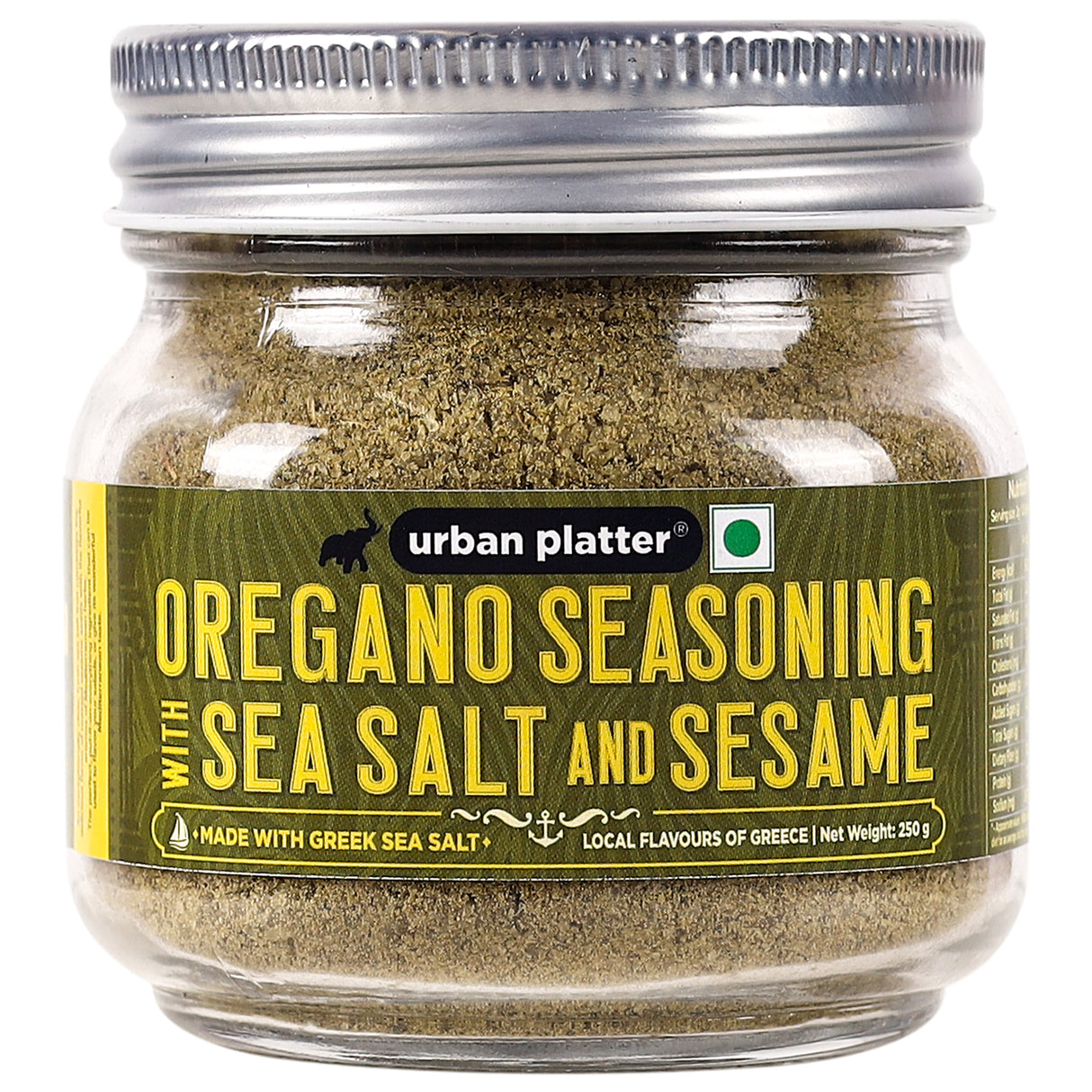 Urban Platter Oregano Seasoning with Sea Salt and Sesame, 250g (Product of Greece, Made from Greek Sea Salt, Mediterranean Herb, Season Vegetables)