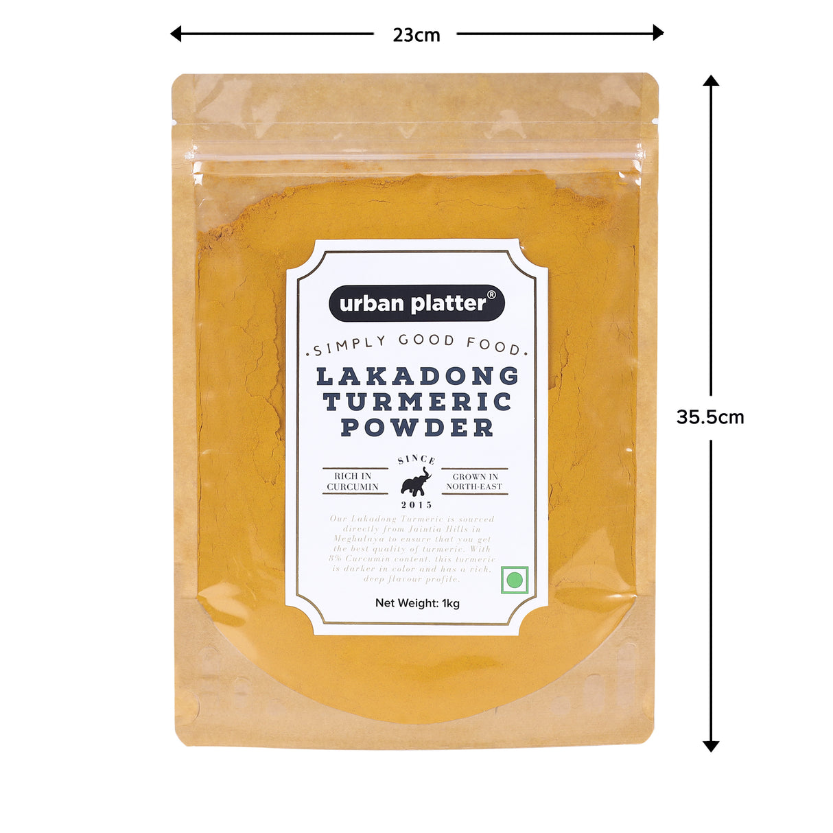 Urban Platter Lakadong Turmeric Powder, 1Kg / 35.27oz [HoReCa, Organically Grown in North-East India, High-Curcumin (5%)]