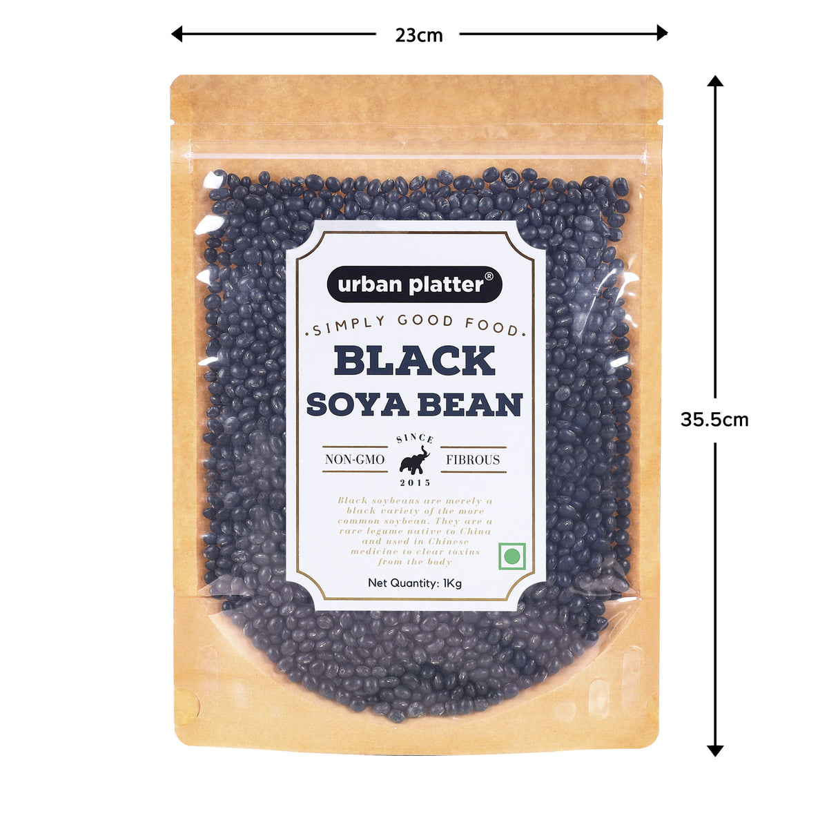 Urban Platter Black Soya Beans, 1Kg / 35.27oz [Premium Quality, Protein Rich, Non-Gmo]