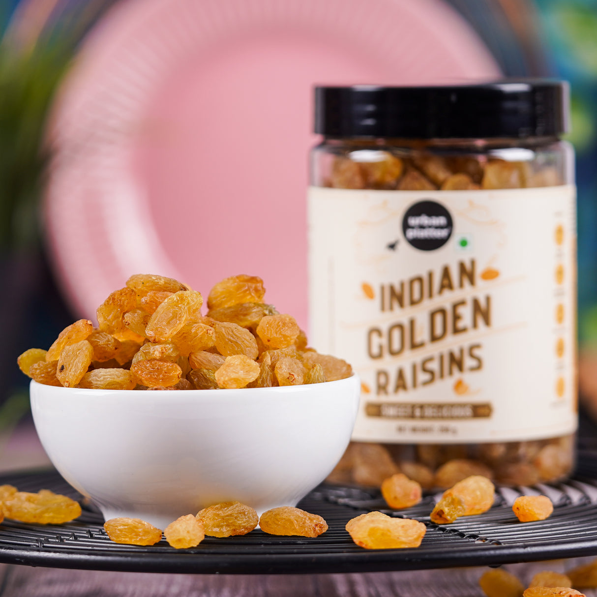 Urban Platter Indian Golden Raisins, 250g (Garnish or Add to Fruit Salads, Oatmeals, Mueslis, Trail Mixes, Ice creams, Baked Goods, Kheer & Ladoos)