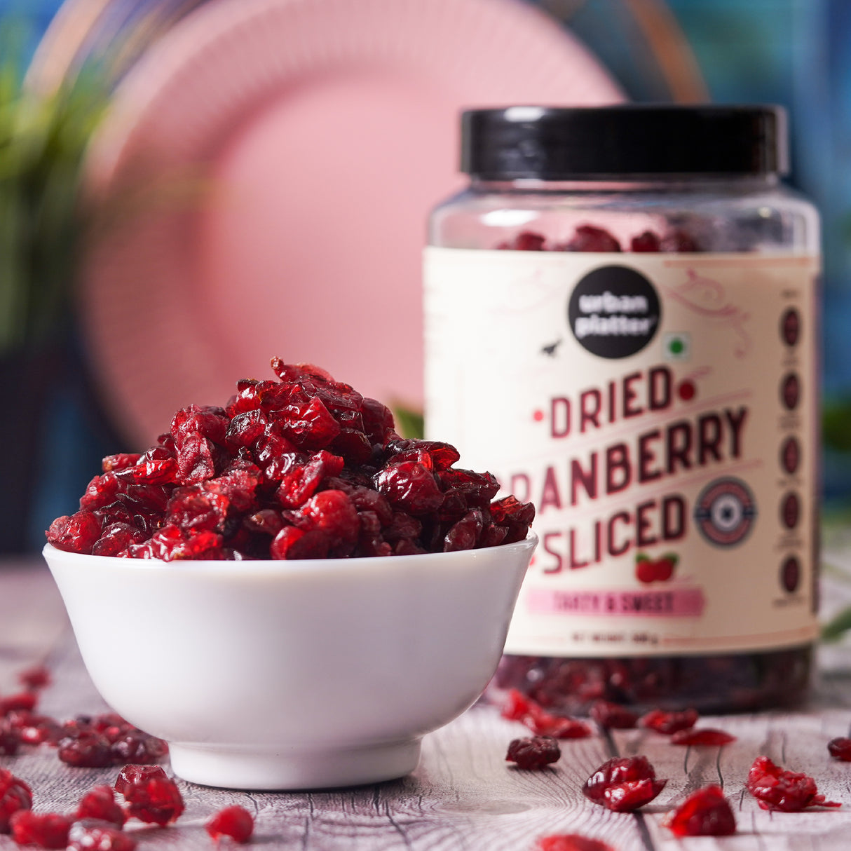 Urban Platter Dried Sliced Cranberries, 500g (Product of USA | Tart & Sweet | Enjoy as Snack | Source of Antioxidants