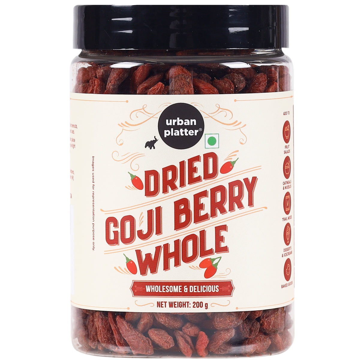 Urban Platter Goji Berries, (Antioxidant-Rich Superfood | Naturally Sweet & Chewy | Great for Snacking, Smoothies & Baking)