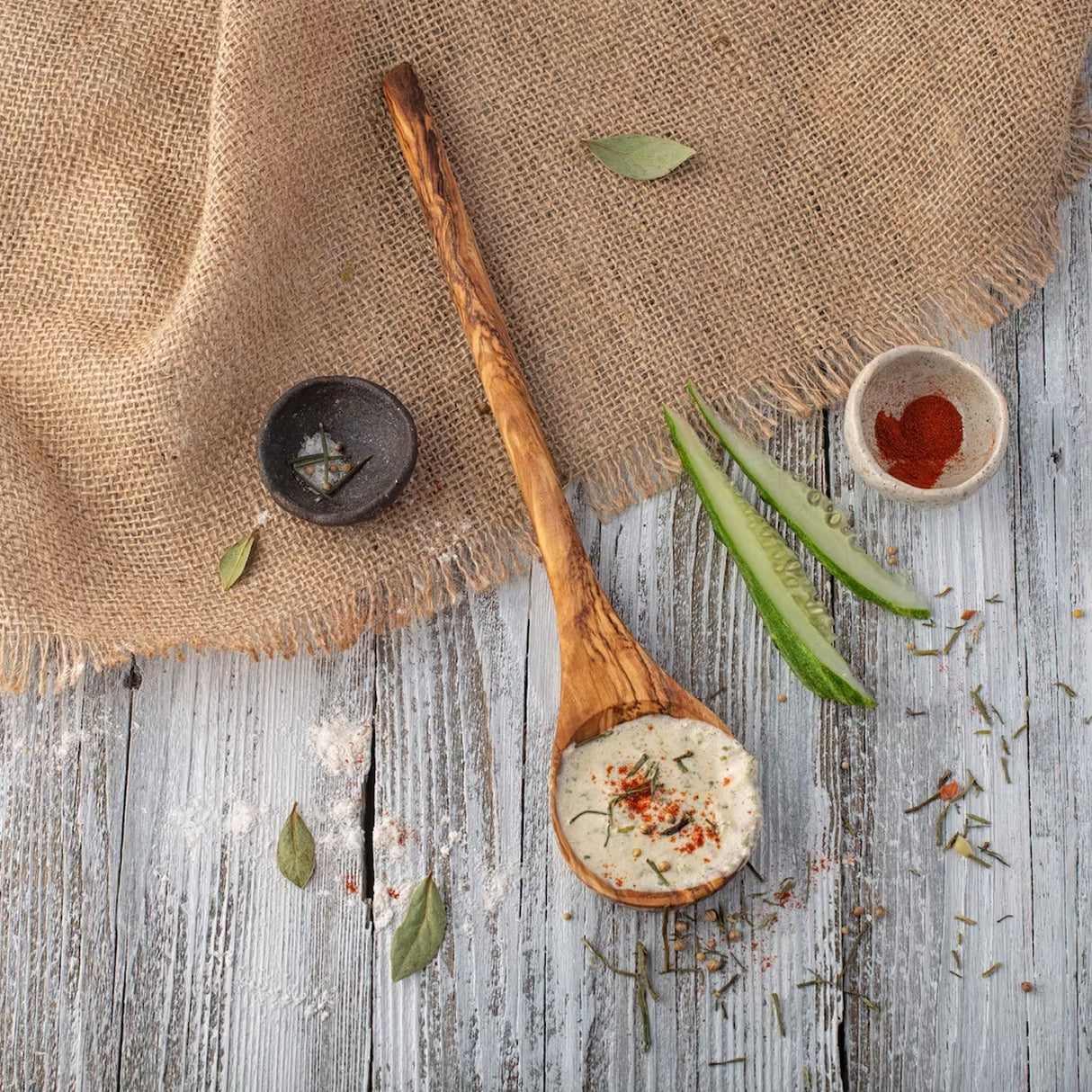 Urban Platter Olive Wood Spoon, 1 Unit (Product of Tunisia, Made from Olive Wood, Durable & Sturdy, Tunisian craftsmanship)
