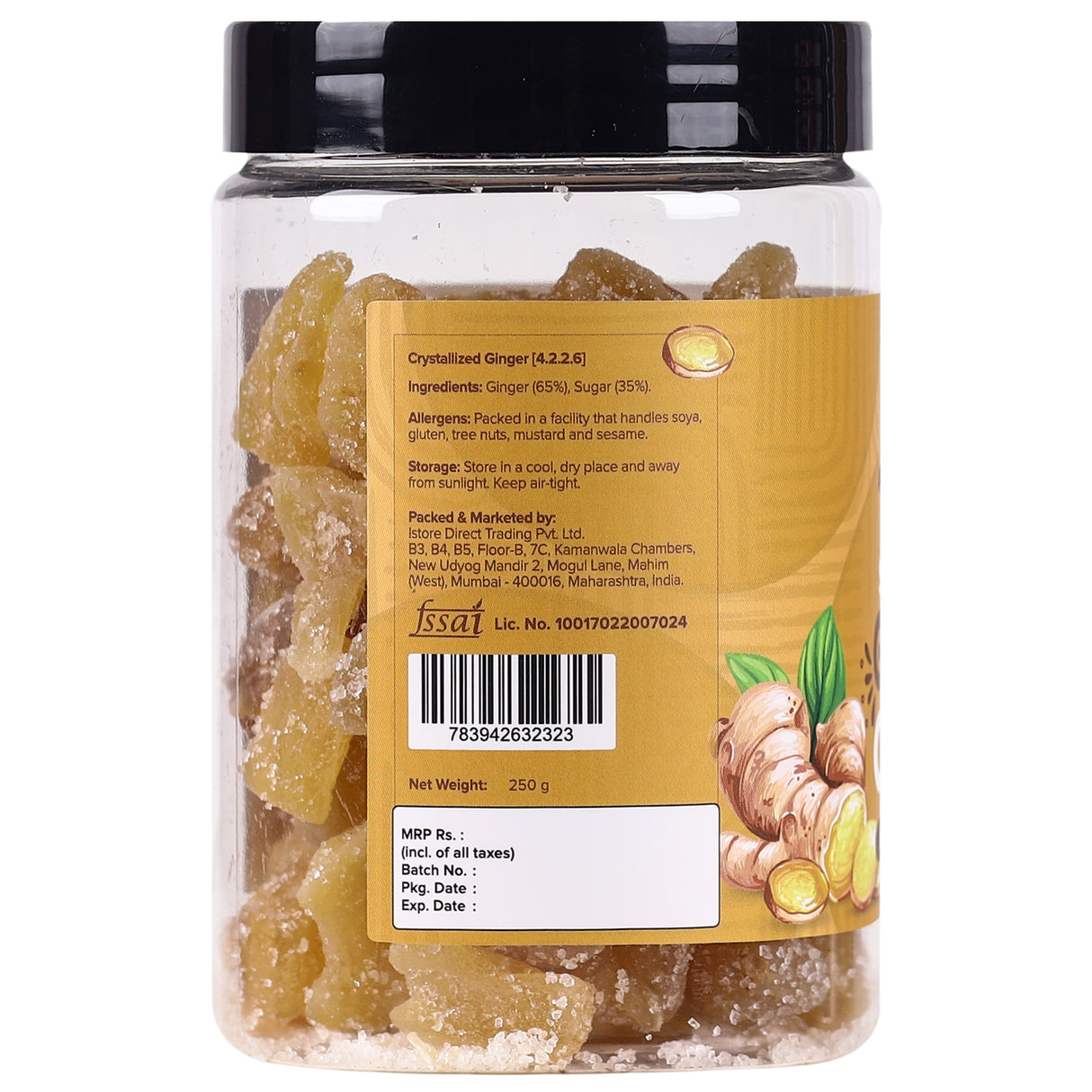 Urban Platter Dried Ginger Candy, 250g (Digestive | Travel-friendly | Helps prevent Nausea)