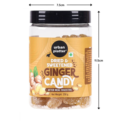 Urban Platter Dried Ginger Candy, 250g (Digestive | Travel-friendly | Helps prevent Nausea)