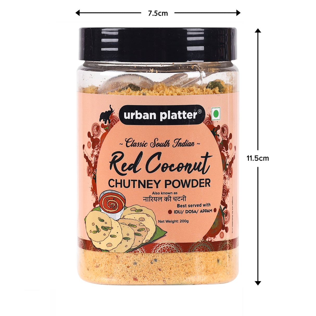 Urban Platter South Indian Style Instant Red Coconut Chutney Powder, 200g / 7oz [Nariyal ki Chutney, Just Add Water]