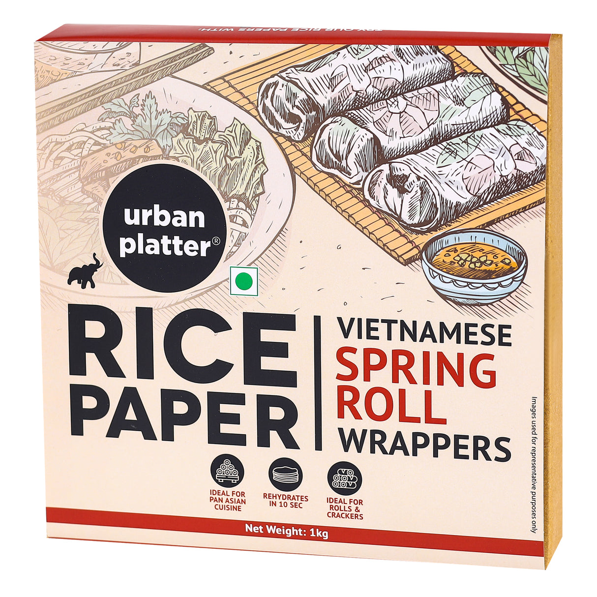 Urban Platter Large Rice Paper Sheets, (Vietnamese Spring Roll Wrappers)