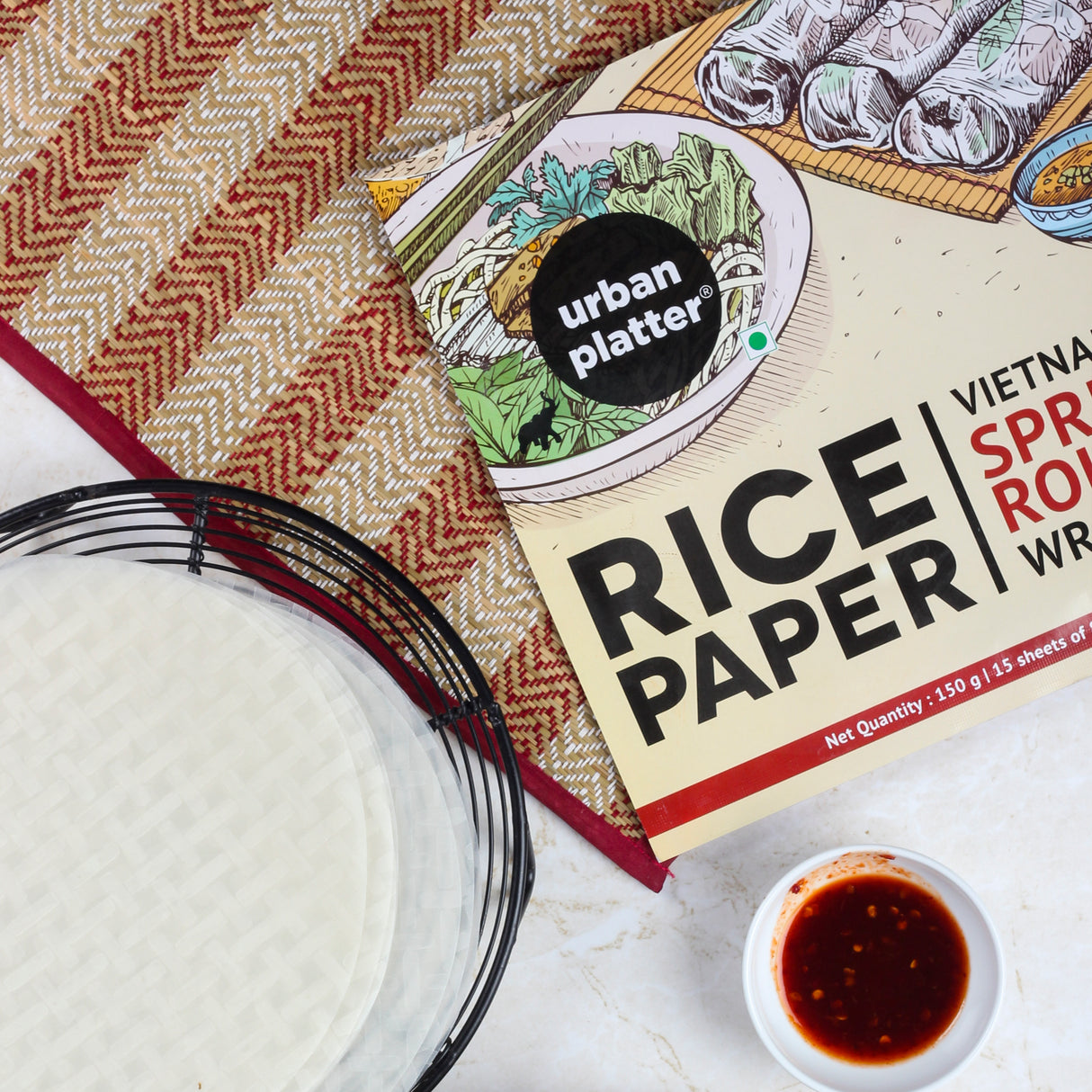 Urban Platter Large Rice Paper Sheets, (Vietnamese Spring Roll Wrappers)