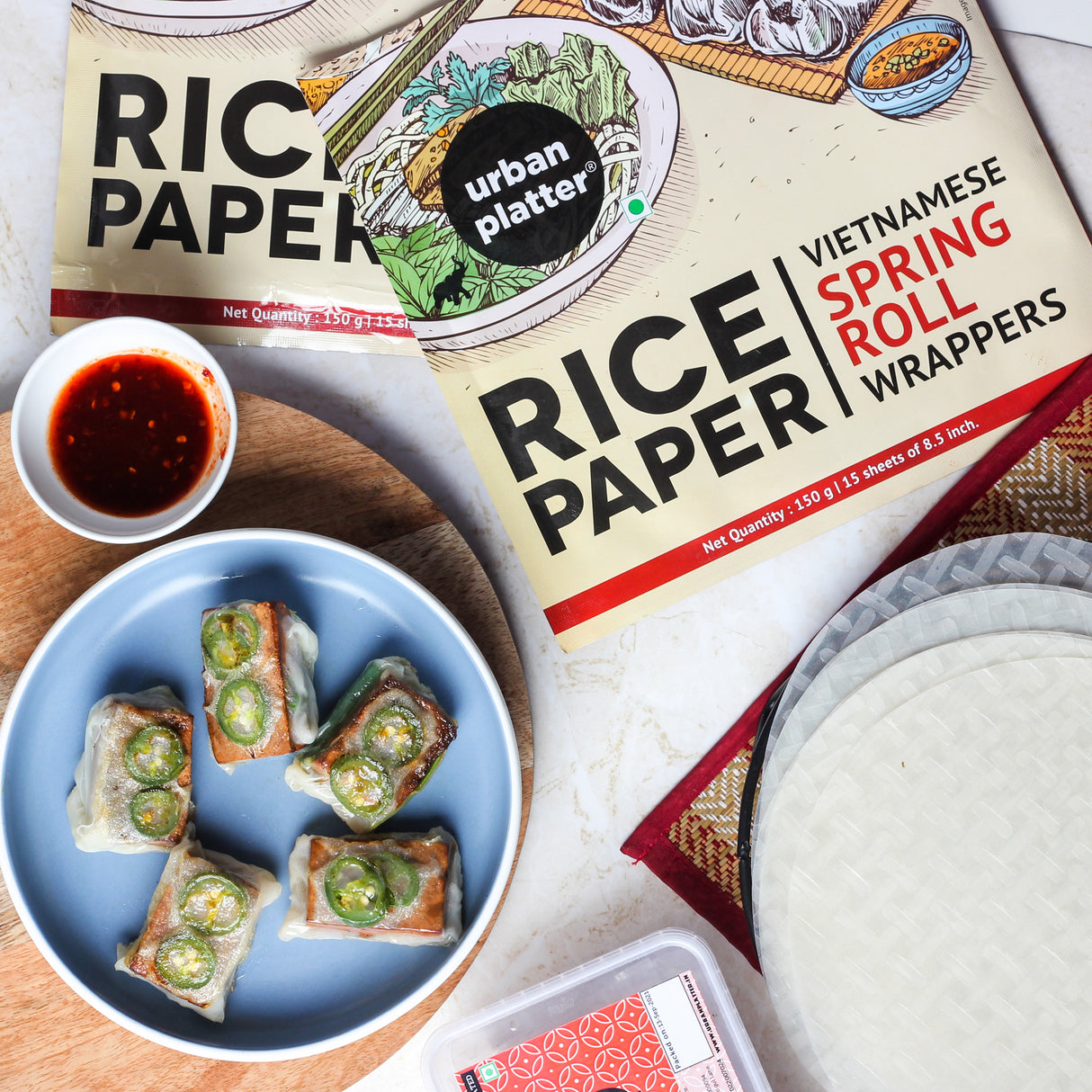 Urban Platter Large Rice Paper Sheets, (Vietnamese Spring Roll Wrappers)