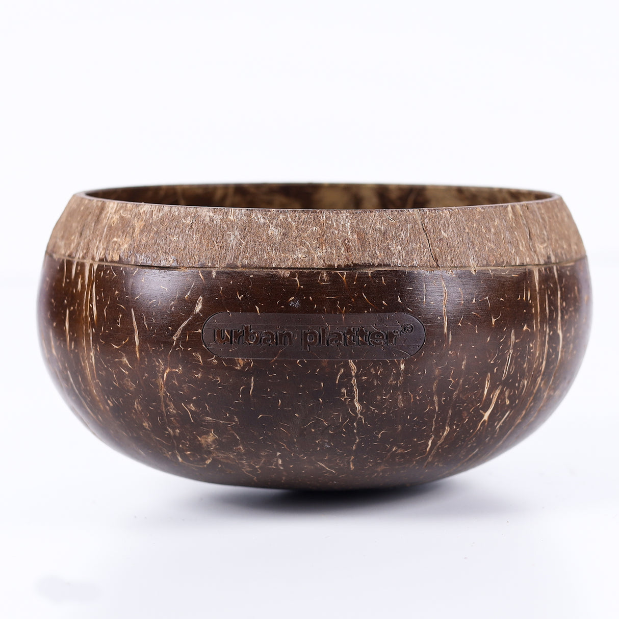 Urban Platter Textured Rim Coconut Bowl, 1 Unit (Made in Vietnam | Light Weight | Jumbo Size | Eco-friendly)