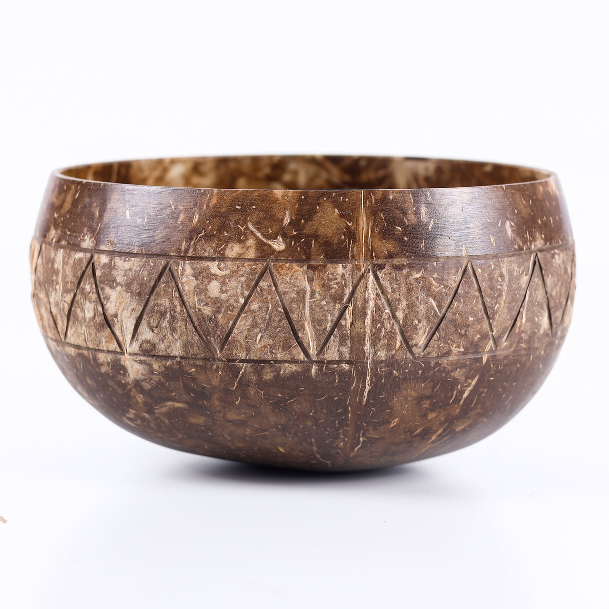 Urban Platter Geometric Coconut Bowl, 1 Unit (Made in Vietnam | Light Weight | Jumbo Size | Eco-friendly)