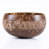 Urban Platter Geometric Coconut Bowl, 1 Unit (Made in Vietnam | Light Weight | Jumbo Size | Eco-friendly)