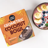 Urban Platter Geometric Coconut Bowl, 1 Unit (Made in Vietnam | Light Weight | Jumbo Size | Eco-friendly)