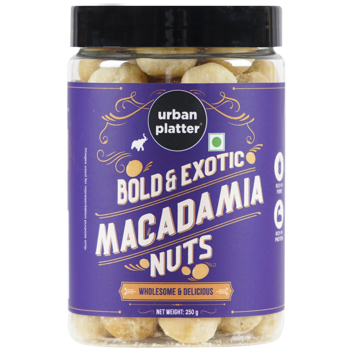 Urban Platter Bold and Exotic Macadamia Nuts, 250g (Grade A, Premium Quality, Crunchy, perfect for guilt-free snacking)