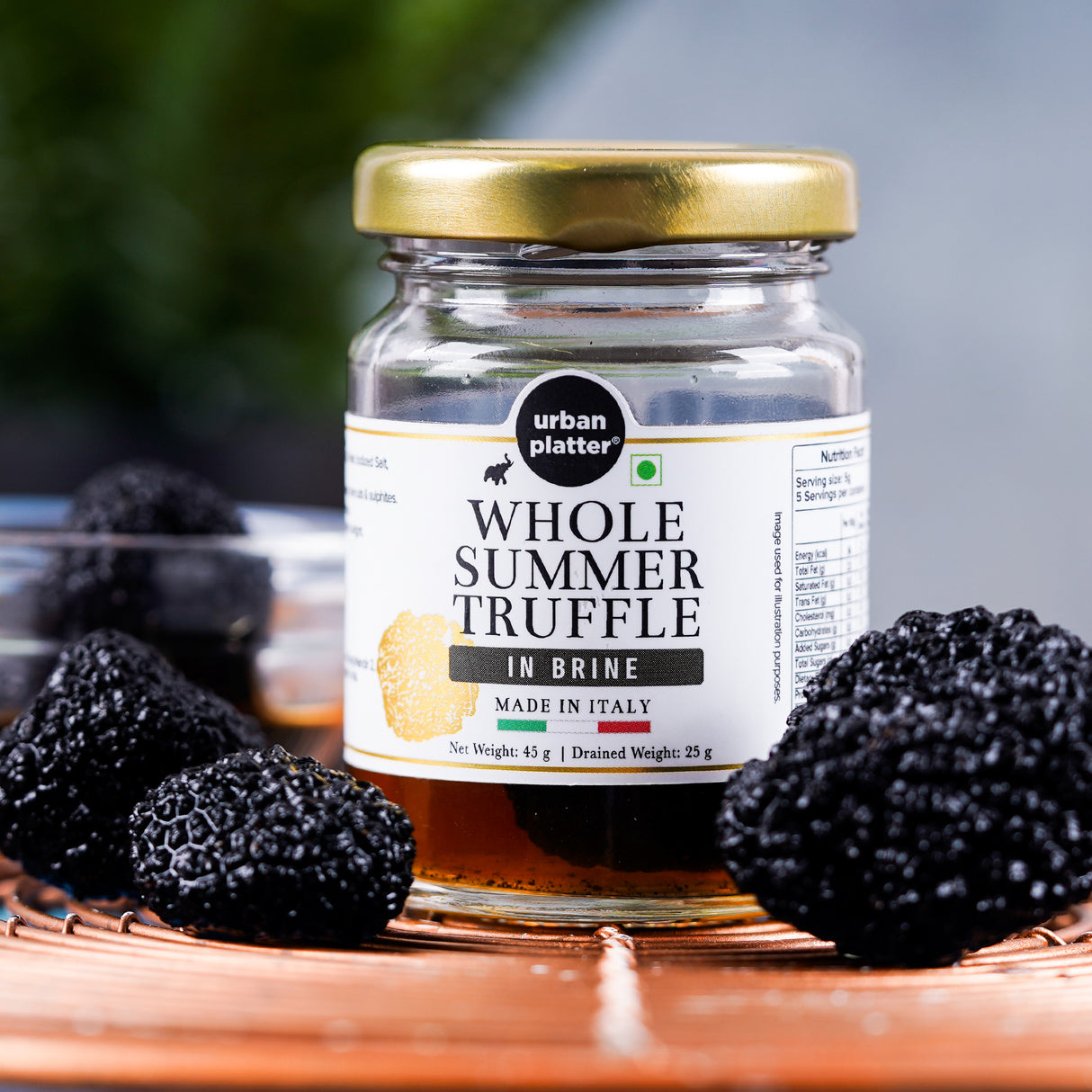 Urban Platter Whole Summer Truffle in Brine, 25g (Made in Italy | Preserved Naturally | No Artificial Flavours | Preservative-Free)