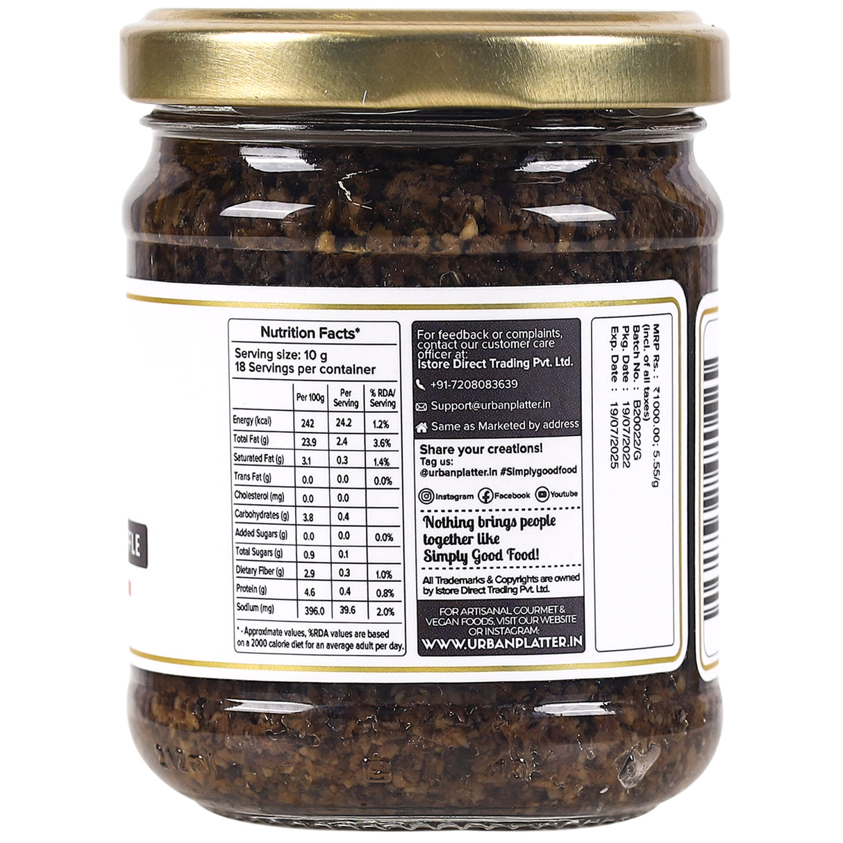 Urban Platter Truffle Salsa, 180g (Summer Truffle | Condiment | Eat with Nachos, risottos, pastas, appetizers)