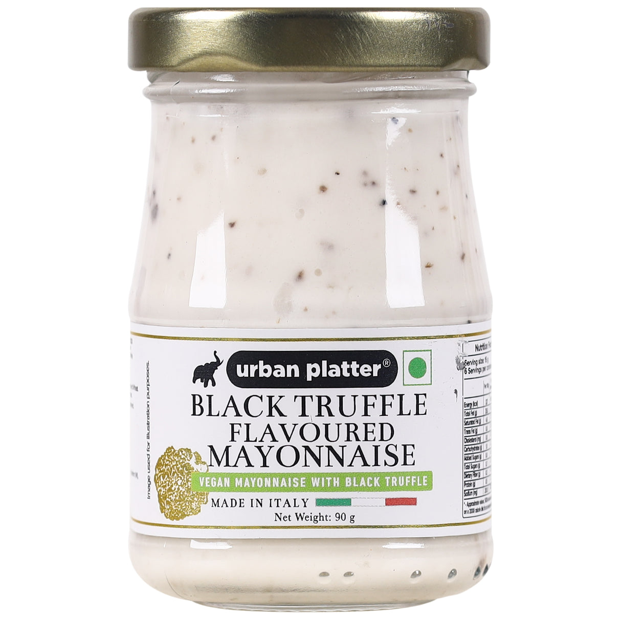 Urban Platter Black Truffle Flavoured Mayonnaise, 90g (Made in Italy |Have with sandwiches, fries, momos, wraps, salads | Light & Savoury)