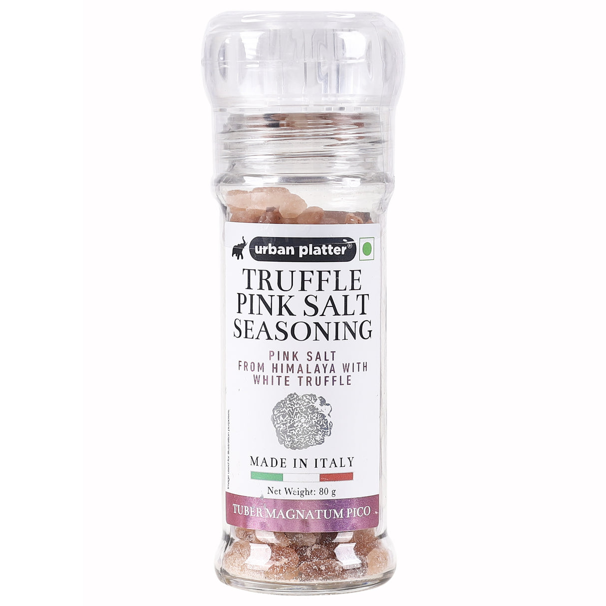 Urban Platter White Truffle Pink Himalayan Salt Seasoning, 80g (Made in Italy| Easy to Grind | Free from Micro-Plastics | Pure & Natural | Rich in Natural Minerals)